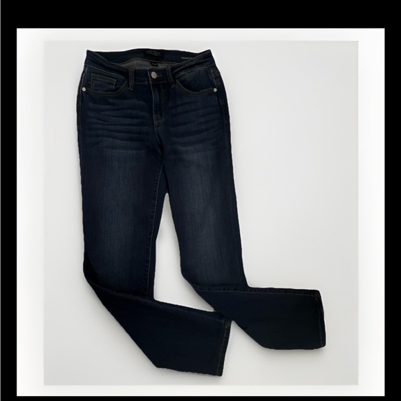 Just Blue Women’s dark blue distressed straight leg jeans- size 5/27 - Picture 4 of 7